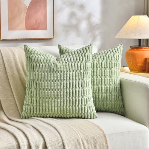 Fancy Homi 4 Packs Decorative Throw Pillow Covers for Living Room Couch Bed, Modern Farmhouse Boho Home Décor Accent Cushion Case, 20" x 20", Yellow Green Series - Image 5