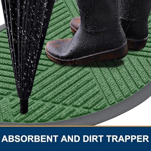Smiry Half Circle Front Door Mat Outside Entrance, Rubber Doormat, 29.5x17 - Image 3
