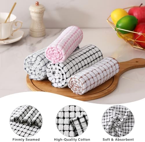 Kitinjoy Cotton 16 Pack Terry Kitchen Dish Cloths, Mix Color - Image 4
