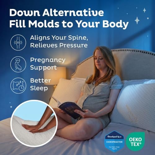 Snuggle-Pedic 18x54 Down Alternative Maternity Body Pillow for Side Sleeper - Image 2