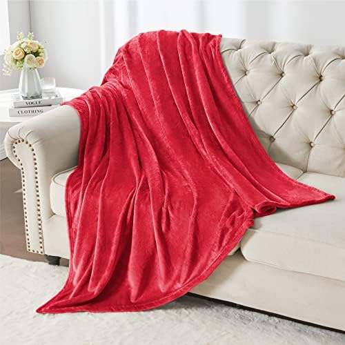 BEDELITE Fleece Blanket Soft Plush Throw for Couch Red 50"x70" - Image 6