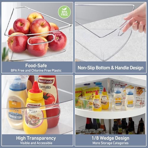 Leeden Lazy Susan Cabinet Organizer, 1/8 Wedge Bins for 28in, 8 Pack - Image 5