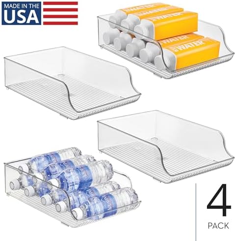 iDesign Water Bottle Organizer for Fridge, Set of 4, Clear - Image 2