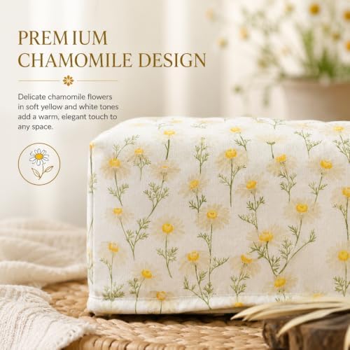 Rectangle Cotton Tissue Box Cover, Chamomile Floral Design, Made in Korea - Image 2