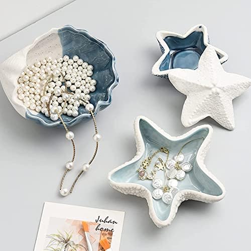 Starfish Jewelry Dish Tray - Ceramic Ring Holder - Ocean Style Trinket Tray - Earrings Candy Storage - Table Decoration Supplies - Image 5