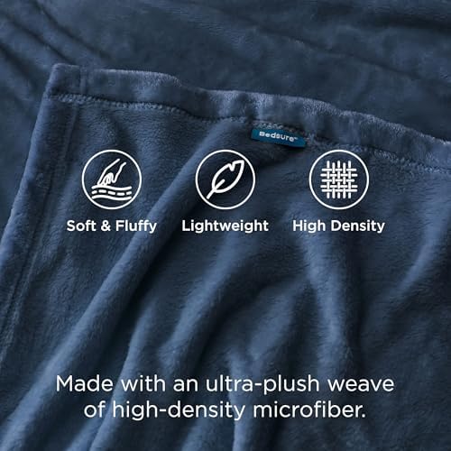 Bedsure GentleSoft Fleece Bed Blankets Full Size Blue - Soft Lightweight Plush Fuzzy Cozy Luxury Blanket Microfiber, 84x90 inches - Image 3