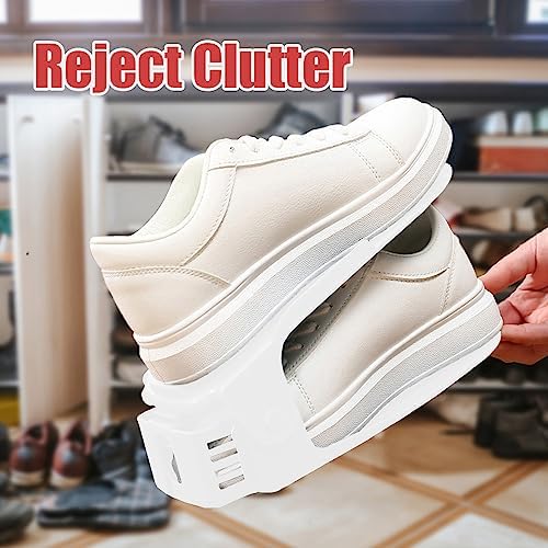 Soerreo Shoe Slot Storage Box Adjustable Shoe Rack Save Space Suitable for High Low Heels, Sneakers and Sandals (20 Piece Set,White) - Image 6