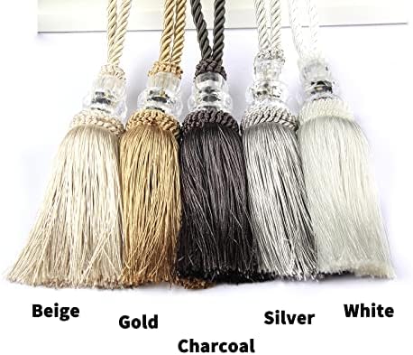 4 Pack Curtain Tiebacks with Tassel, White - Image 5