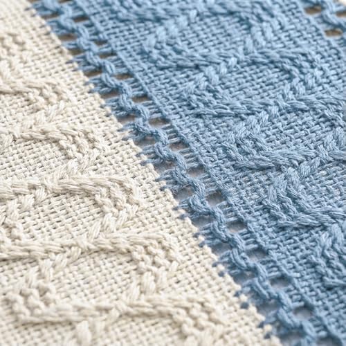 Artoid Mode Sky Blue Farmhouse Rustic Table Runner 12x48 Inch - Image 6