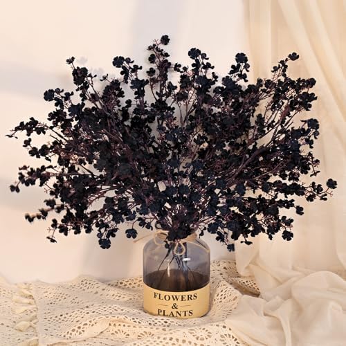 10 Pcs Fall Flowers, Real Touch Babys Breath Artificial Flowers, Black by Yastouay