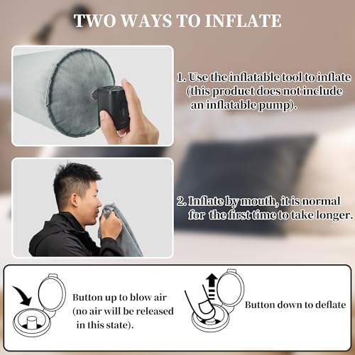 ONTYZZ Inflatable Body Pillow Long Pillow for Bed Oval Bolster Pillow - Image 3