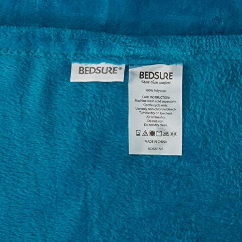 Bedsure GentleSoft Fleece Blanket Twin Size Teal - 300GSM Lightweight Plush Fuzzy Cozy Soft Warm Blanket for Bed, Sofa, Couch, Travel, Camping, 60x80 inches - Image 5