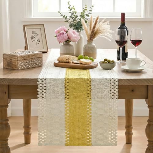 Artoid Mode Yellow Farmhouse Rustic Table Runner 12x48 Inch - Image 2
