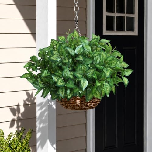 HyeFlora 5 Bundles Faux Outdoor Plants, Fake Plastic Leaves with Stems - Image 4