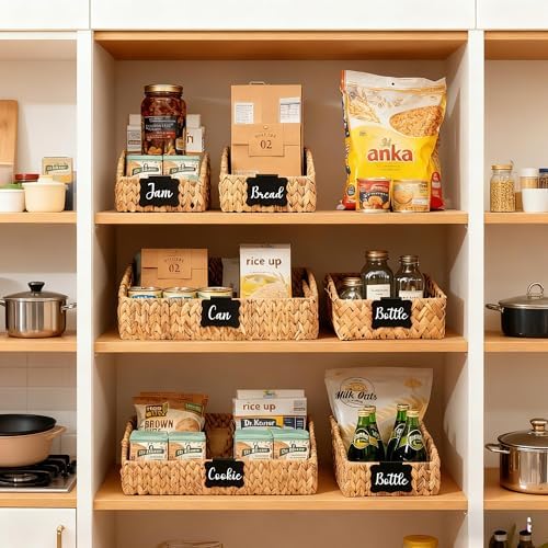 Pantry Baskets for Organizing,Wicker Storage Bins,3 Pack,Natural - Image 4