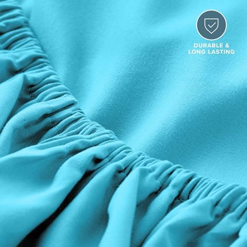 Bare Home Twin XL Fitted Sheet - 1800 Ultra-Soft (Twin XL, Aqua) - Image 5