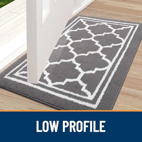 Buganda Indoor Door Mat, Dirt Resistant Doormat, 47x23, Grey - Image 3
