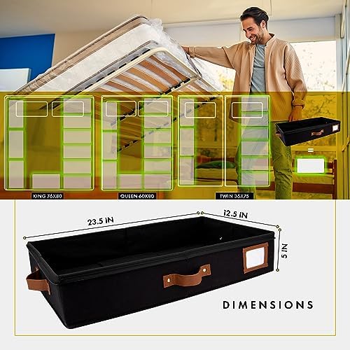 HOMELUX THEORY Under Bed Storage, Medium 2pc with Lid, Black - Image 2