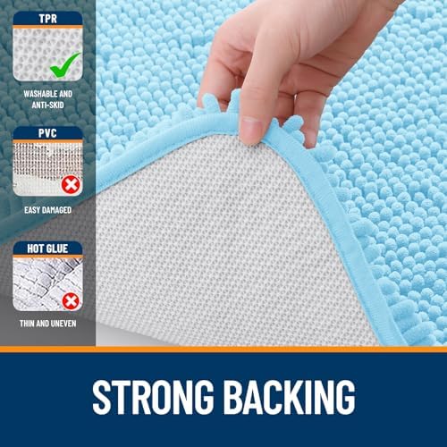OLANLY Bathroom Runner Rugs 47x17, Extra Soft Absorbent Chenille Bath Rugs - Image 6