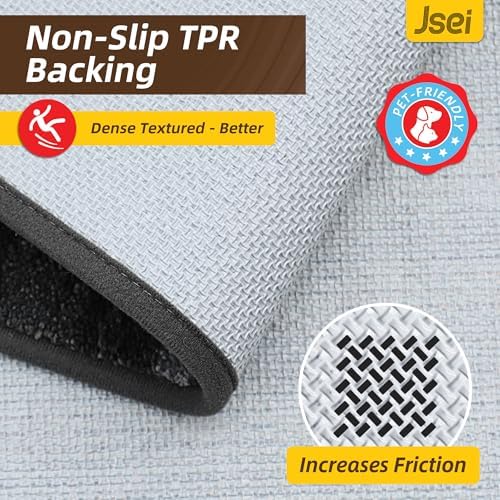 JSEI Dirt Trapper Door Mat 24"x36", Non-Slip Doormat, Light Gray - Image 3