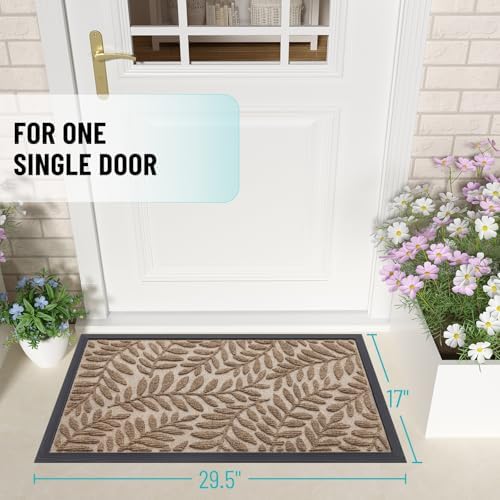 OLANLY Door Mat Indoor Outdoor Entrance 29.5x17, Heavy-Duty Rubber Doormat - Image 2