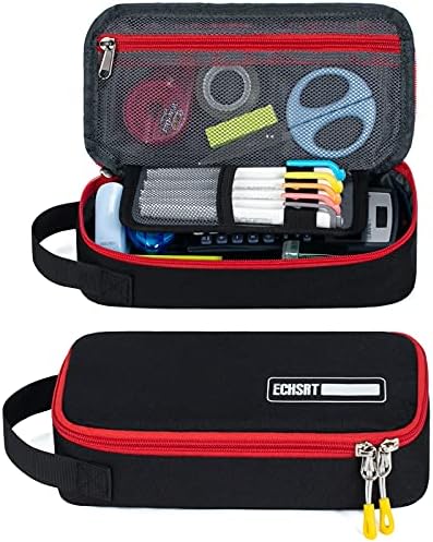 ECHSRT Large Pencil Case, Aesthetic Pen Pouch with Big Capacity, Minimalist Portable Stationery Bag with Handle for Office Organizer Aesthetic Pencil Cases by ECHSRT