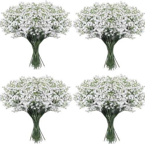 Babys Breath Artificial Flowers Bulk 30 Pcs White Gypsophila Faux Flowers by MakeHomeDecorationSimple
