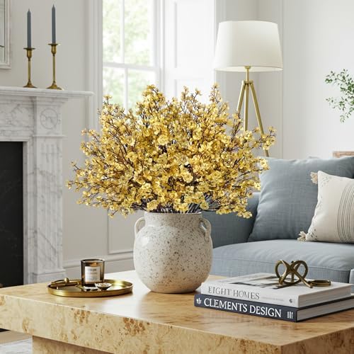 16Pcs Artificial Babys Breath Flowers Real Touch Gold Flowers Decoration - Image 2