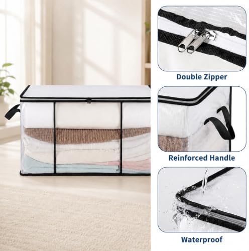 Large Blanket Storage Bag, 80L Storage Bag for Comforters Clothes Storages - Image 3