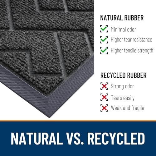 OLANLY Front Door Mat Outside 29.5x17, All-Season Absorbent Rubber Doormat - Image 5