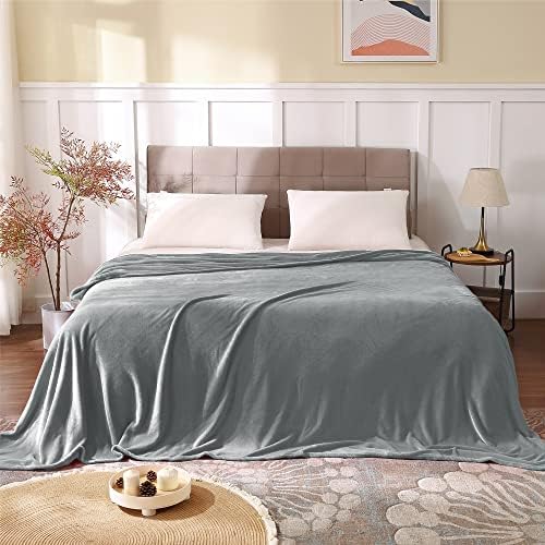 BEDELITE Fleece Blanket Soft Plush Full Bed Blanket Grey 84"x90" - Image 2