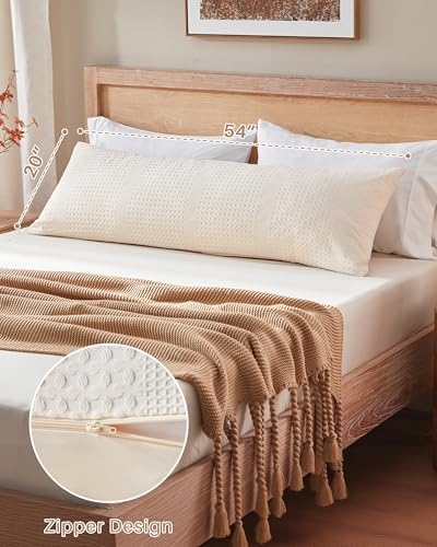 YZ HOME Waffle Weave Body Pillow for Adults, Memory Foam Insert - Image 3