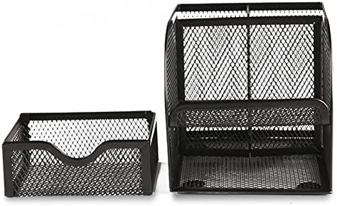Metal Mesh Pen Holder Desk Organizer Pencil Holder Pencil Organizer Stationery Organizer Pen Pot Makeup Brush Organizer for Home School Office (Black) - Image 5