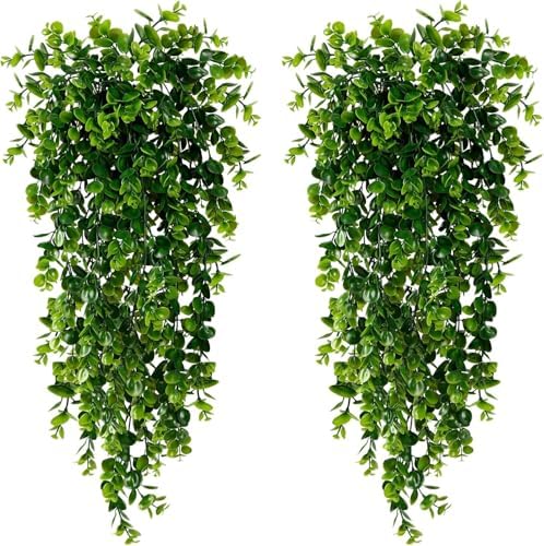 4 Pack Artificial Eucalyptus Hanging Plants 30 Inches by Unknown