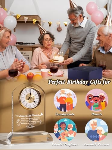 DEEWISH 60th Birthday Gifts for Women Men, 60 Year Old Clock for Mom Dad - Image 3