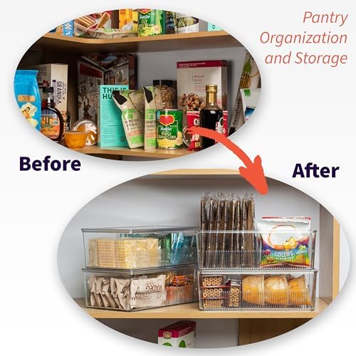 ClearSpace Pantry Organizer Storage Bin with Divider & Lid, 2 Pack - Image 2
