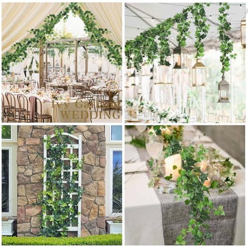 RECUTMS 6Strand Artificial Ivy Greenery Garland Silk Fake Vines Plant 6.3Ft - Image 2