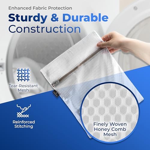 Handy Laundry Zippered Mesh Bags 4-Pack 12"x16", Honeycomb for Delicates - Image 5