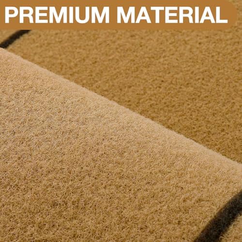 OLANLY Half Circle Door Mat 35x23, Low Profile Doormat (Border) - Image 5