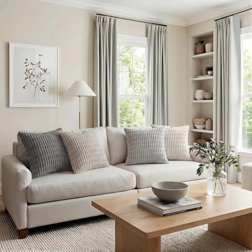 Fancy Homi 4 Packs Decorative Throw Pillow Covers for Living Room Couch Bed, Modern Farmhouse Boho Home Décor Accent Cushion Case, 16" x 16", Grey Series - Image 6