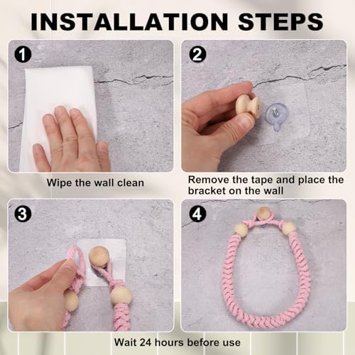 uxcell Toilet Paper Holder, Toilet Tissue Holder Wall Mounted Towel Rings for Home Bathroom Decoration Light Purple - Image 4