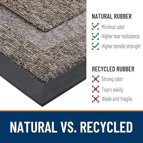 OLANLY Half Circle Front Door Mat Outside 35x23 All-Season Rubber Doormat - Image 3