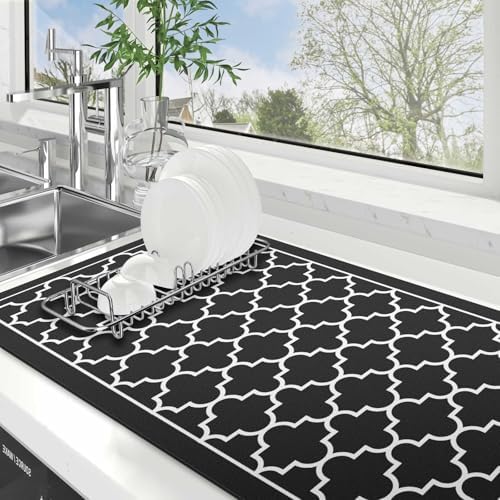 Dish Drying Mat Absorbent Dish Drying Mats for Kitchen Counter 18"x 32" by WiseLife