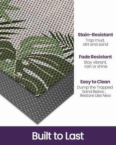 DEXI Front Door Mat Outside Entrance, 24x36 Summer Tropical Leaves Plant - Image 3