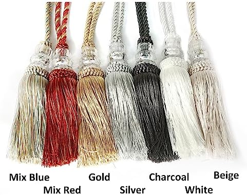 6 Pack Curtain Tiebacks with Tassel, Gold - Image 5
