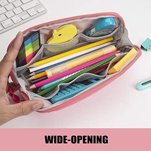 Sooez Wide-Opening Pencil Pen Case, Lightweight Spacious Pencil Pouch - Image 3