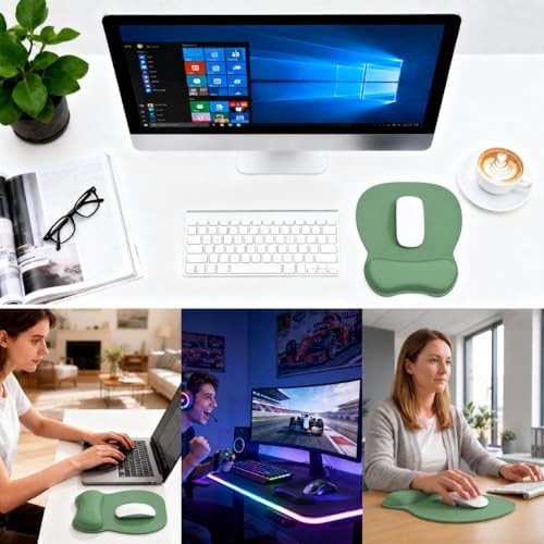 EooCoo Ergonomic Mouse Pad with Wrist Rest, Memory Foam Support Mousepad - Image 4