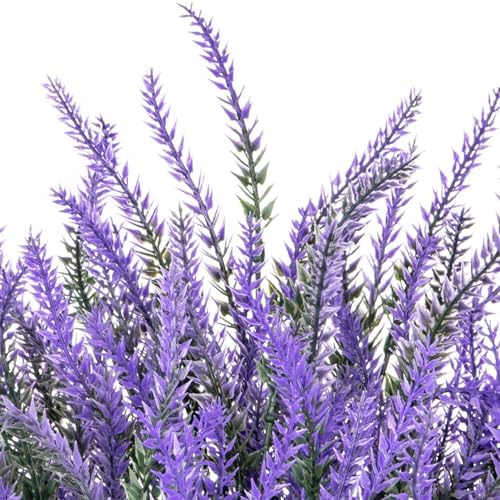 20 Bundles Fake Flowers Artificial Lavender Plants, Deep Purple - Image 3