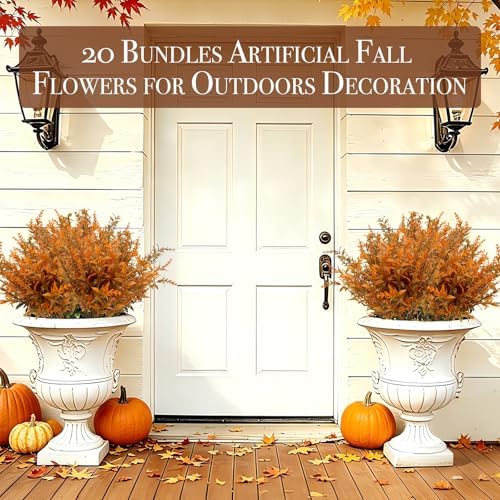TURNMEON 20 Bundles Artificial Fall Flowers for Outdoors Fall Decorations - Image 4