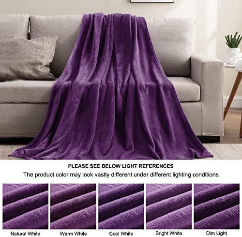 BEDELITE Fleece Blanket Soft Plush Throw for Couch Purple 50"x60" - Image 6
